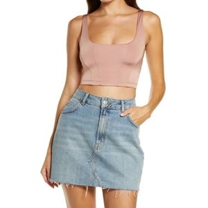 FREE PEOPLE S Be Cool Brami Crop Top Pink Clay Size Small